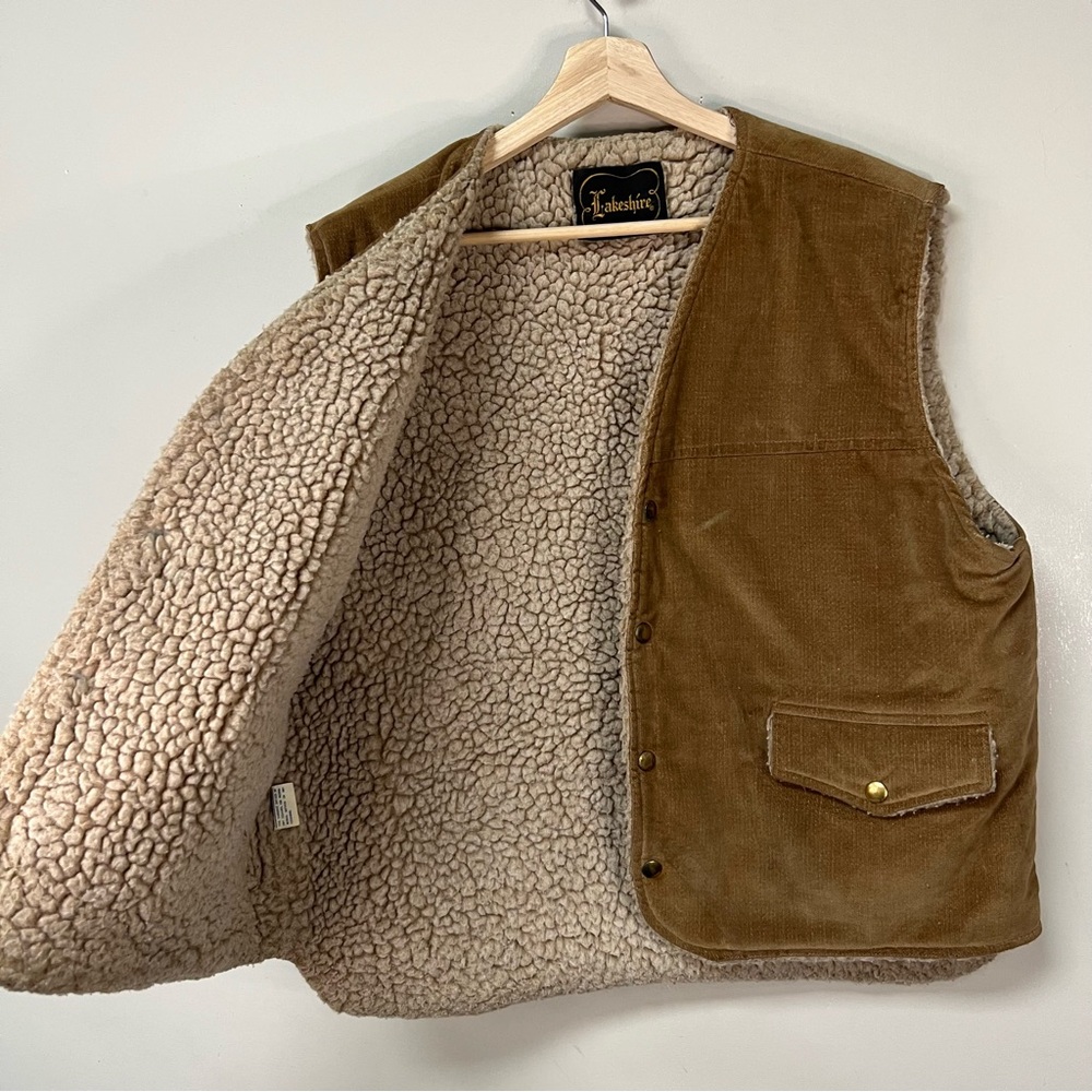 Vtg 80s Sherpa Lined Vest - Picture 5 of 8